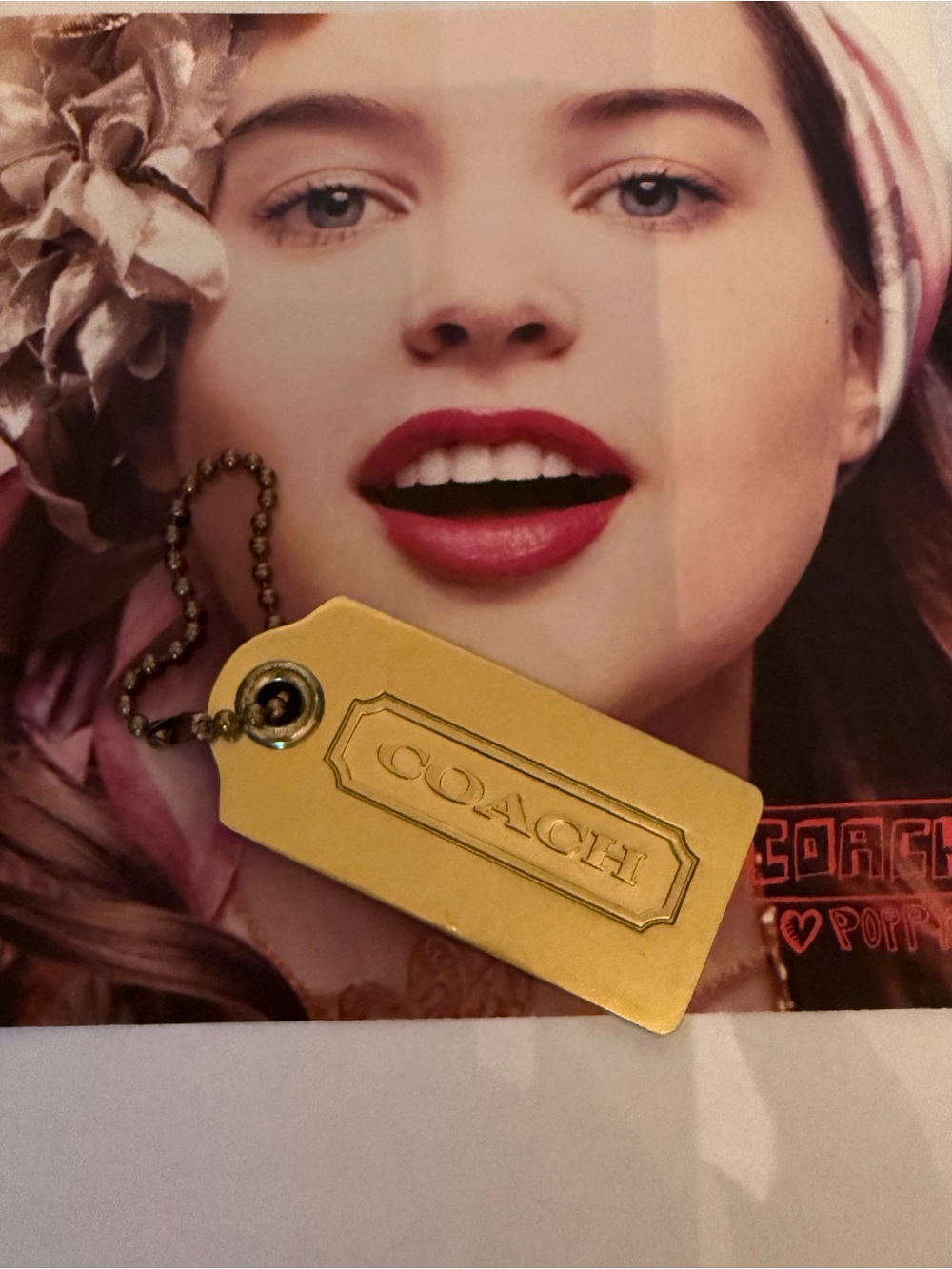 Vintage Coach Gold Tone
	Metal Bag Tag/Hang Tag/Bag/
	Purse Charm